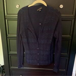 Small Ann Taylor cardigan NWOT sparkly navy blue